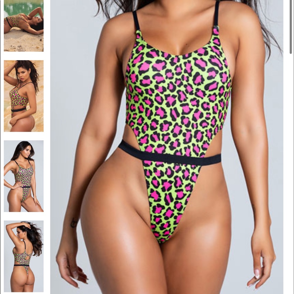 Leopard thong one piece